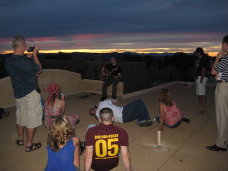 Jordan Page singing roof sunset Santa Fe