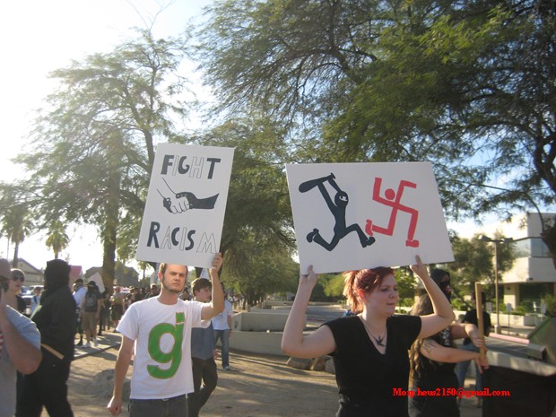 Nazi Rally Phoenix Arizona counter demonstrators