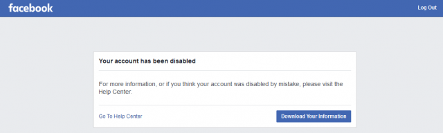 Your account has been disabled